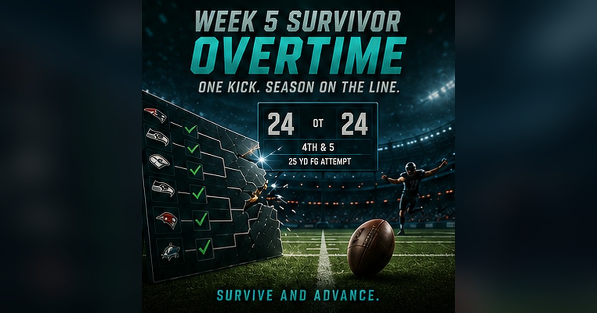 Week 5 Survivor Massacre: 49ers 26, Rams 23 in Overtime